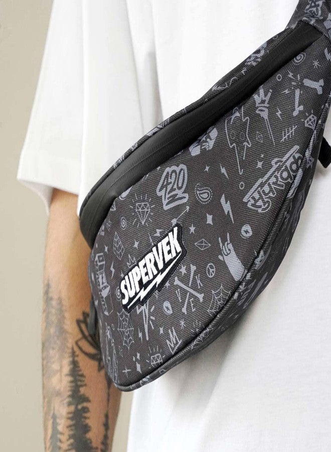 SUPERVEK Waist Bag for Men Women - Cross Body Shoulder Bags for Man Woman - Small Side Bag with Waterproof Zipper - Travel Hiking Hip Fanny Pack - Stylish Mini Chest Belt Bag Pouch - Bandana - Image 3